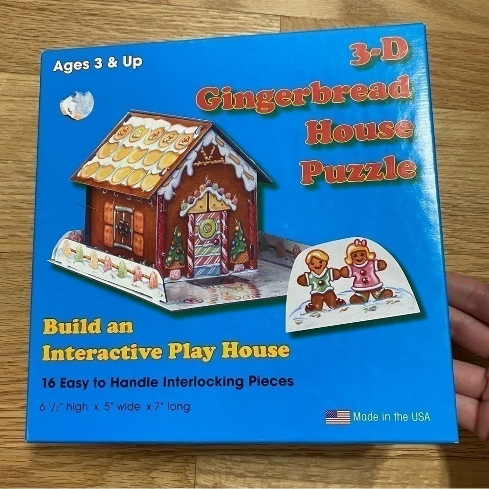 Vintage Ravensburger 3D Gingerbread House Puzzle Interactive Christmas